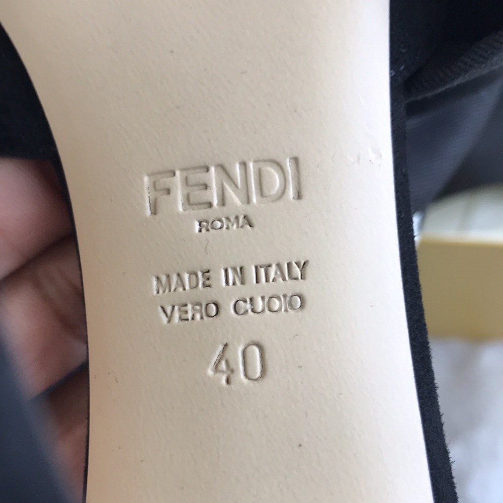 Fendi Brand New! Luxurious Dyed Fox Fur Black Suede High Heel Ladies Shoe.Beauty - Picture 7 of 11